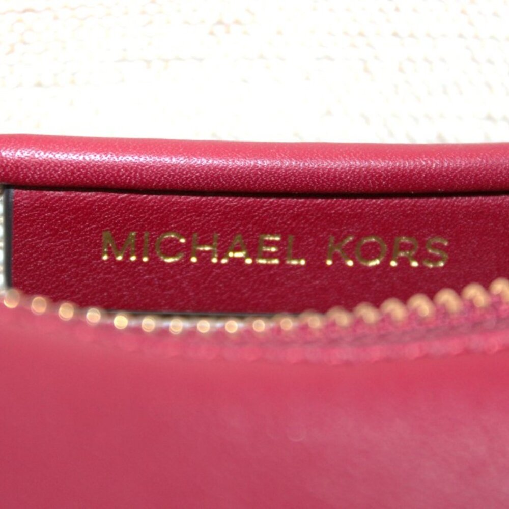 Michael Kors Smooth Leather Barrel Satchel Crossbody – Oxblood Red – NWOT - Picture 11 of 11